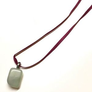 Boho polished gemstone necklace light green earthy